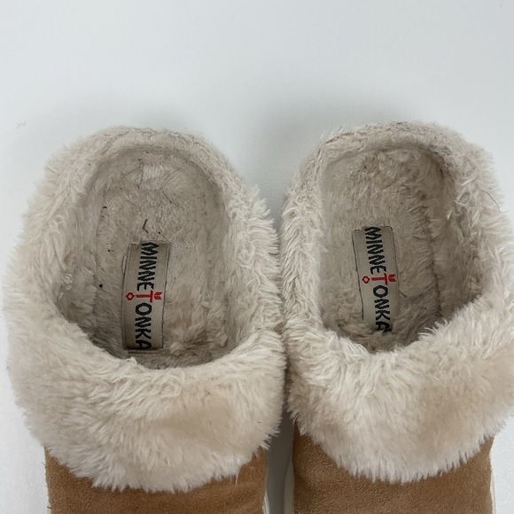 Minnetonka Suede Shearling Slip On Mules 8M Cozy Winter‎ Shoes Comfort Clogs - Picture 7 of 10